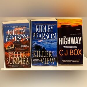 3 paperbacks: Killer View & Killer Summer by Pearson & The Highway by C J Box